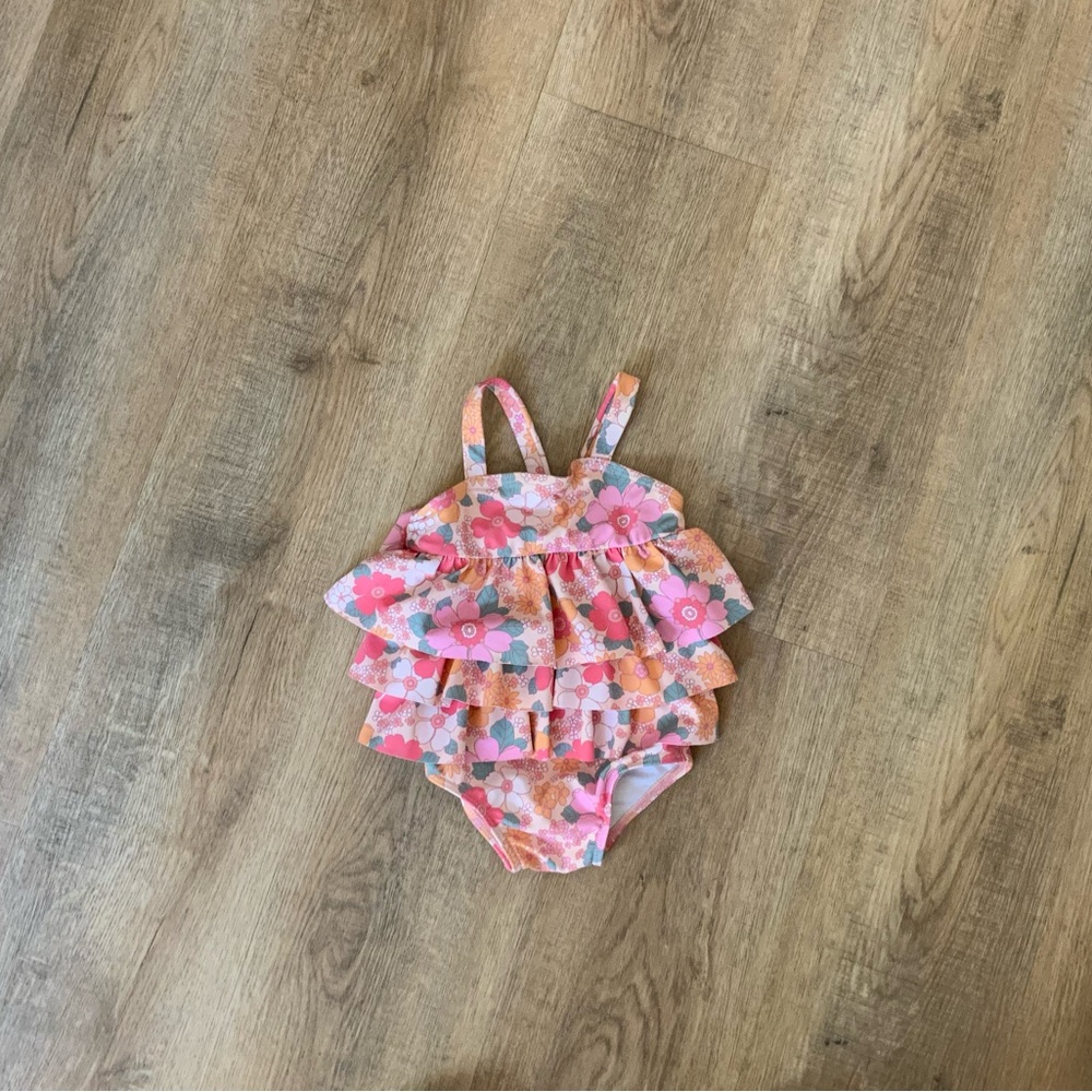 Floral Ruffle Baby Swimsuit